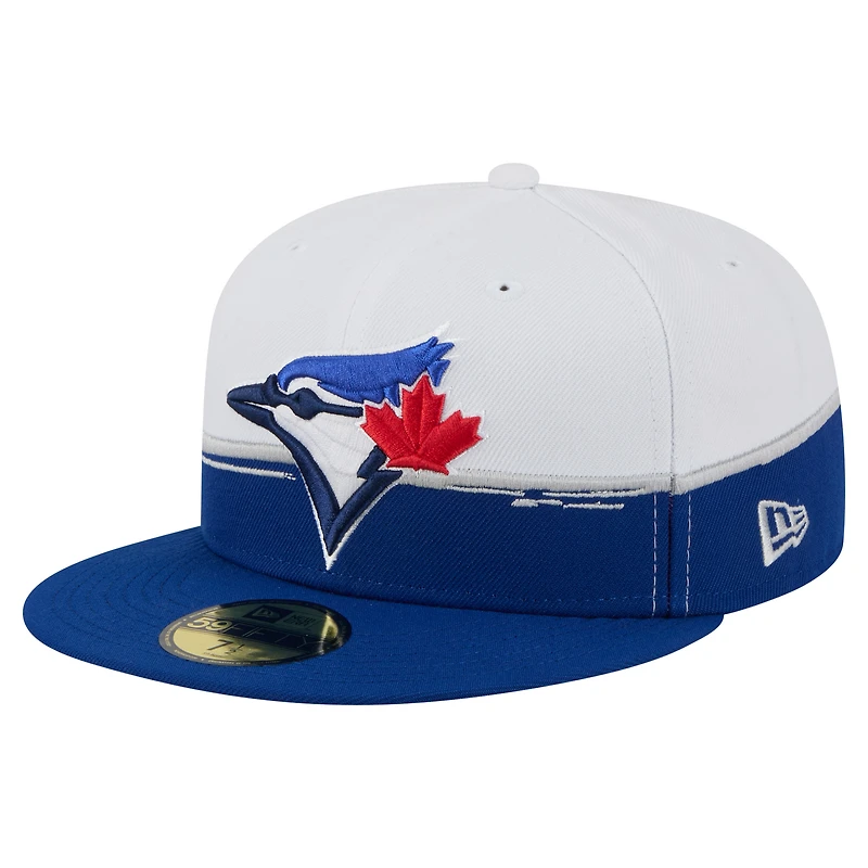 Men's New Era  Blue/White Toronto Blue Jays Paint Stroke 59FIFTY Fitted Hat
