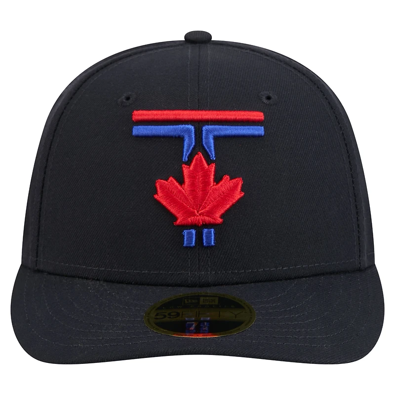 Men's New Era Blue Toronto Jays 50th Season Patch City Connect Low Profile 59FIFTY Fitted Hat
