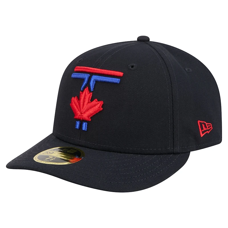 Men's New Era Blue Toronto Jays 50th Season Patch City Connect Low Profile 59FIFTY Fitted Hat