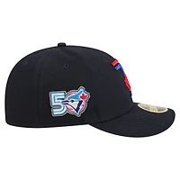 Men's New Era Blue Toronto Jays 50th Season Patch City Connect Low Profile 59FIFTY Fitted Hat