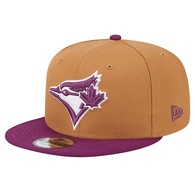 Casquette à visière bicolore 9FIFTY Snapback pour homme, coloris marron/violet, Toronto Blue Jays, New Era
