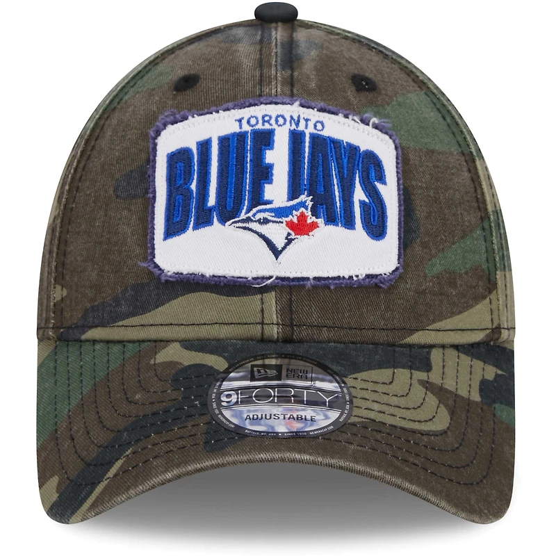 Casquette réglable camouflage Toronto Blue Jays Gameday 9FORTY New Era pour hommes