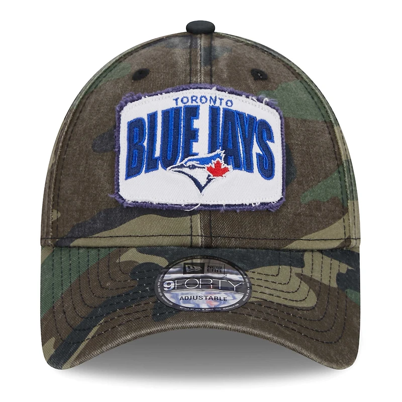 Casquette réglable camouflage Toronto Blue Jays Gameday 9FORTY New Era pour hommes