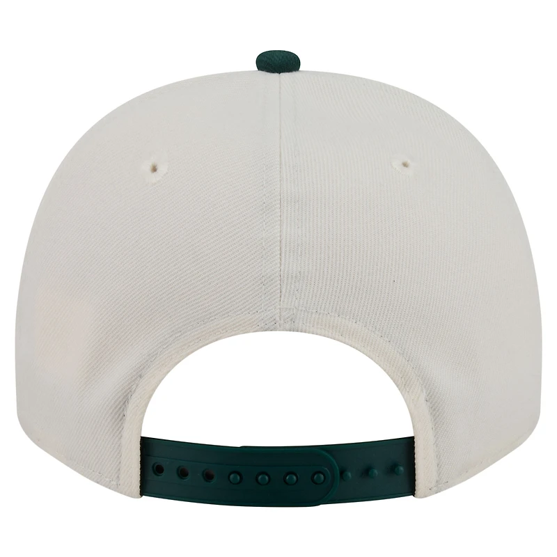 Men's New Era  Cream/Dark Green Toronto Blue Jays Chrome A-Frame 9FIFTY Snapback Hat