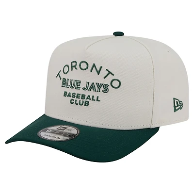 Men's New Era  Cream/Dark Green Toronto Blue Jays Chrome A-Frame 9FIFTY Snapback Hat