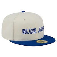 Men's New Era Cream/Navy Toronto Blue Jays 59FIFTY Fitted Hat