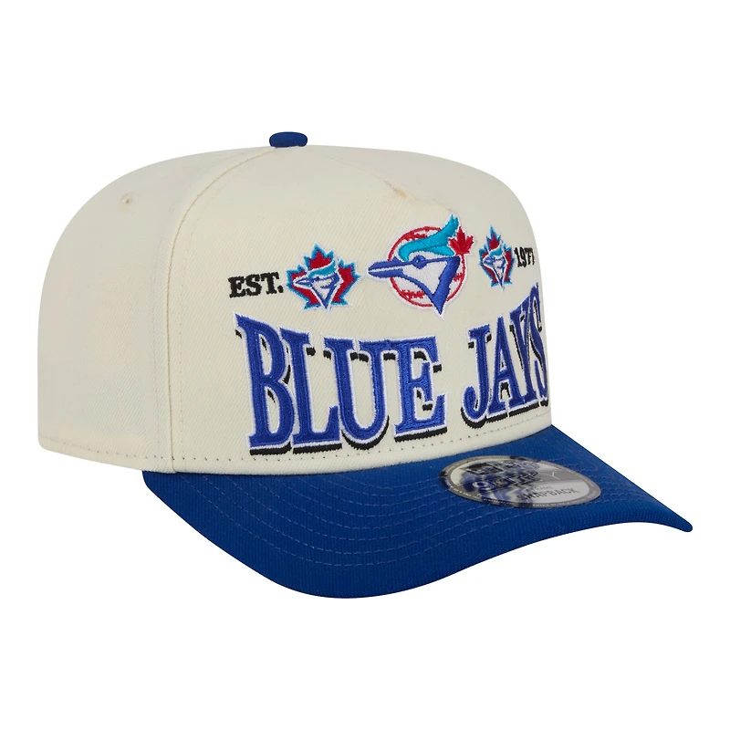 Casquette ajustable New Era crème/bleu roi des Blue Jays de Toronto Tri-Hit 9FIFTY A-Frame pour homme