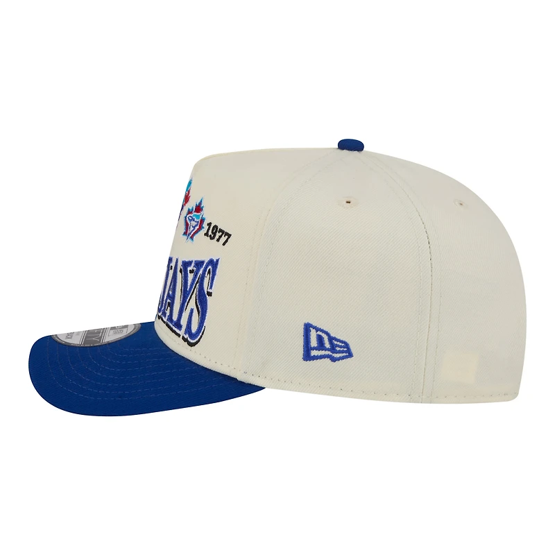 Men's New Era Cream/Royal Toronto Blue Jays Tri-Hit 9FIFTY A-Frame Adjustable Hat