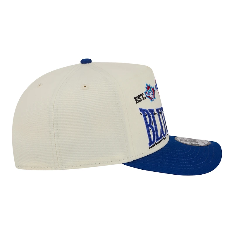 Men's New Era Cream/Royal Toronto Blue Jays Tri-Hit 9FIFTY A-Frame Adjustable Hat