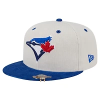 Men's New Era Cream/Royal Toronto Blue Jays Two-Tone Corduroy 59FIFTY Fitted Hat