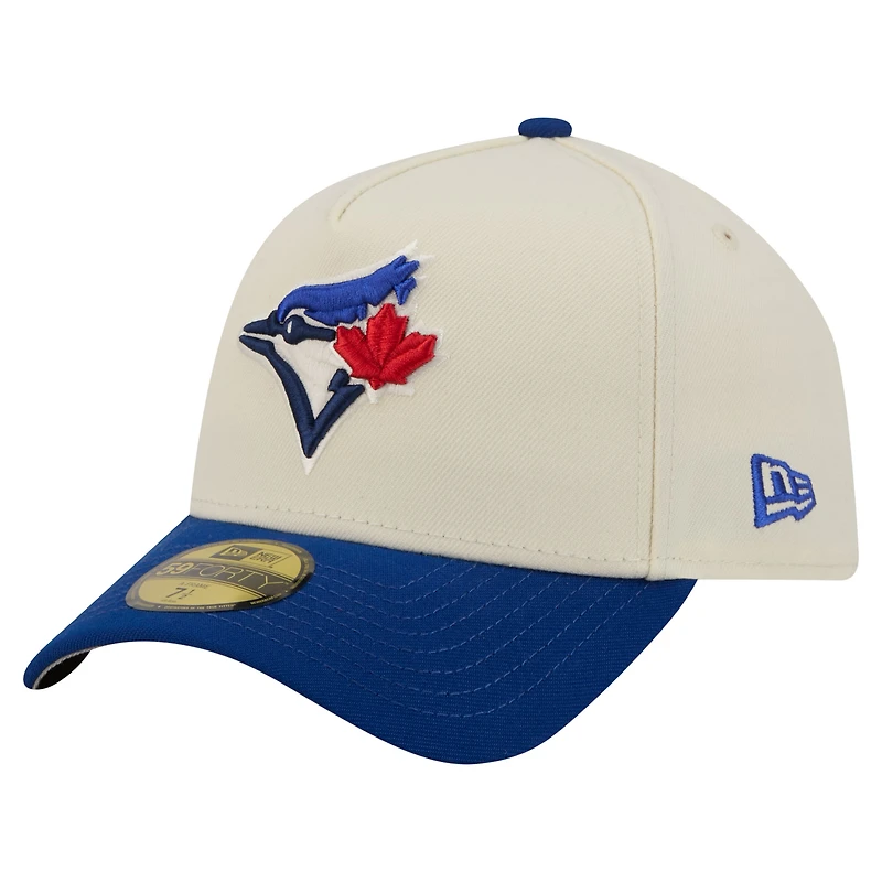 Men's New Era  Cream Toronto Blue Jays Chrome A-Frame 59FORTY Fitted Hat