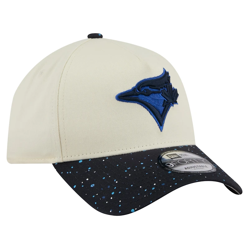 Casquette ajustable New Era 9FORTY crème Speckle A-Frame des Blue Jays de Toronto pour homme