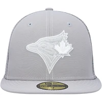 Casquette ajustée 59FIFTY pour entraînement au bâton sur le terrain des Blue Jays de Toronto 2023 New Era, gris