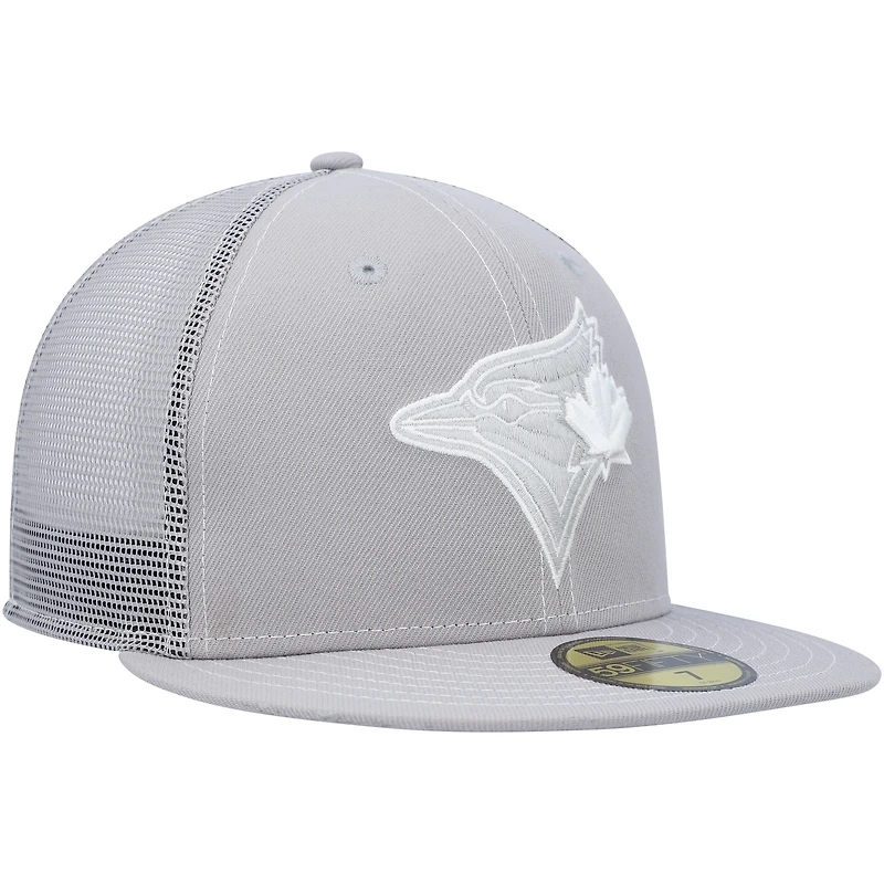 Casquette ajustée 59FIFTY pour entraînement au bâton sur le terrain des Blue Jays de Toronto 2023 New Era, gris
