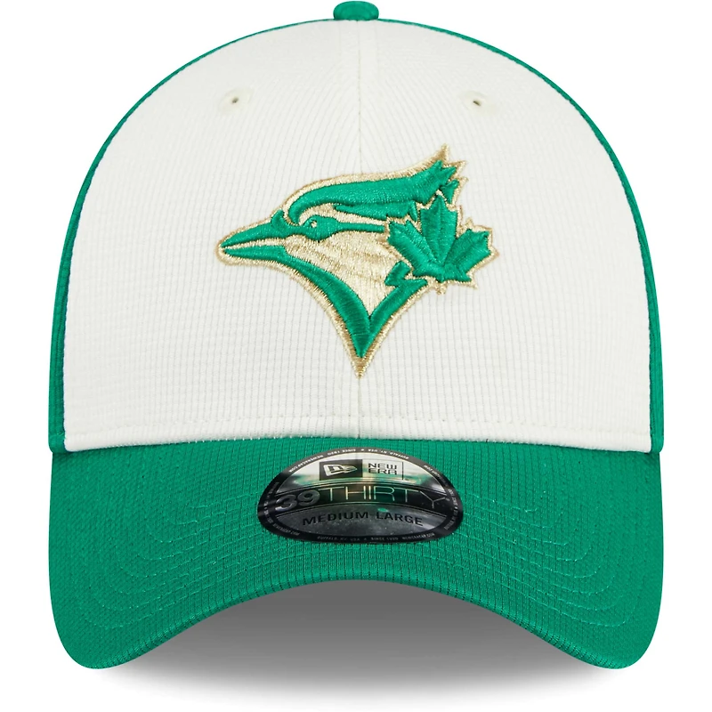 Casquette flexible 39THIRTY authentique de la Saint-Patrick des Blue Jays Toronto New Era pour hommes, verte