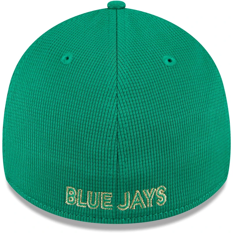Casquette flexible 39THIRTY authentique de la Saint-Patrick des Blue Jays Toronto New Era pour hommes, verte