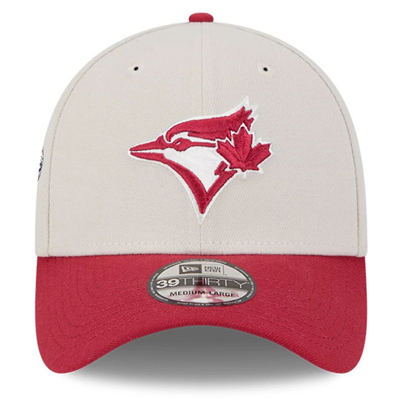 Men's New Era  Khaki/Red Toronto Blue Jays 2024 Fourth of July 39THIRTY Flex Hat