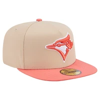 Men's New Era Light Beige/Coral Toronto Blue Jays Two-Tone Color Pack A-Frame 59FIFTY Fitted Hat