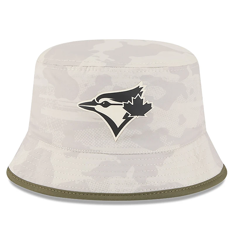 Men's New Era  Light Beige Toronto Blue Jays 2025 Armed Forces Day Bucket Hat
