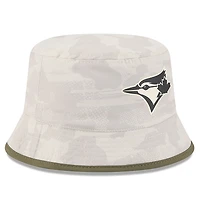 Men's New Era  Light Beige Toronto Blue Jays 2025 Armed Forces Day Bucket Hat