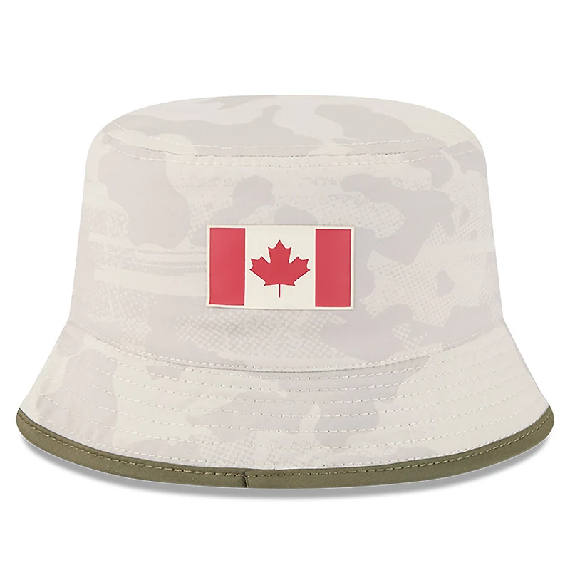 Men's New Era  Light Beige Toronto Blue Jays 2025 Armed Forces Day Bucket Hat