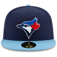 Casquette ajustée 59FIFTY New Era bleu marine/bleu poudre pour homme des Toronto Blue Jays 2025 World Series