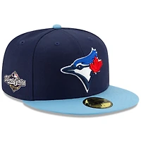Casquette ajustée 59FIFTY New Era bleu marine/bleu poudre pour homme des Toronto Blue Jays 2025 World Series