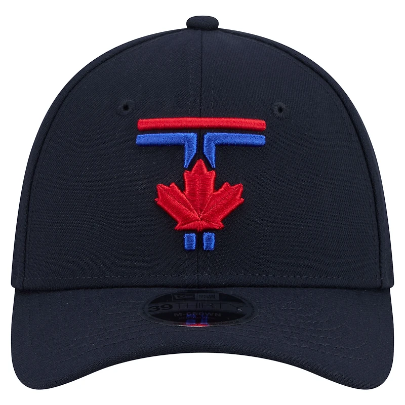 Men's New Era Navy Toronto Blue Jays 50th Season Patch City Connect 39THIRTY M-Crown Flex Hat