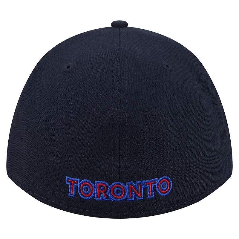 Men's New Era Navy Toronto Blue Jays 50th Season Patch City Connect 39THIRTY M-Crown Flex Hat