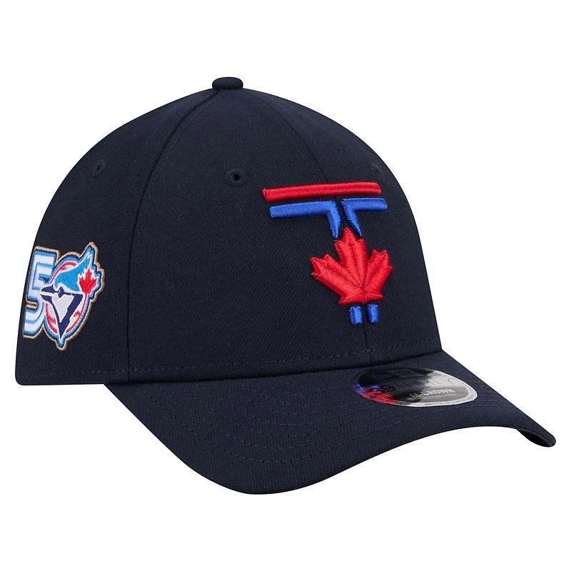 Men's New Era Navy Toronto Blue Jays 50th Season Patch City Connect 39THIRTY M-Crown Flex Hat