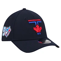 Men's New Era Navy Toronto Blue Jays 50th Season Patch City Connect 39THIRTY M-Crown Flex Hat