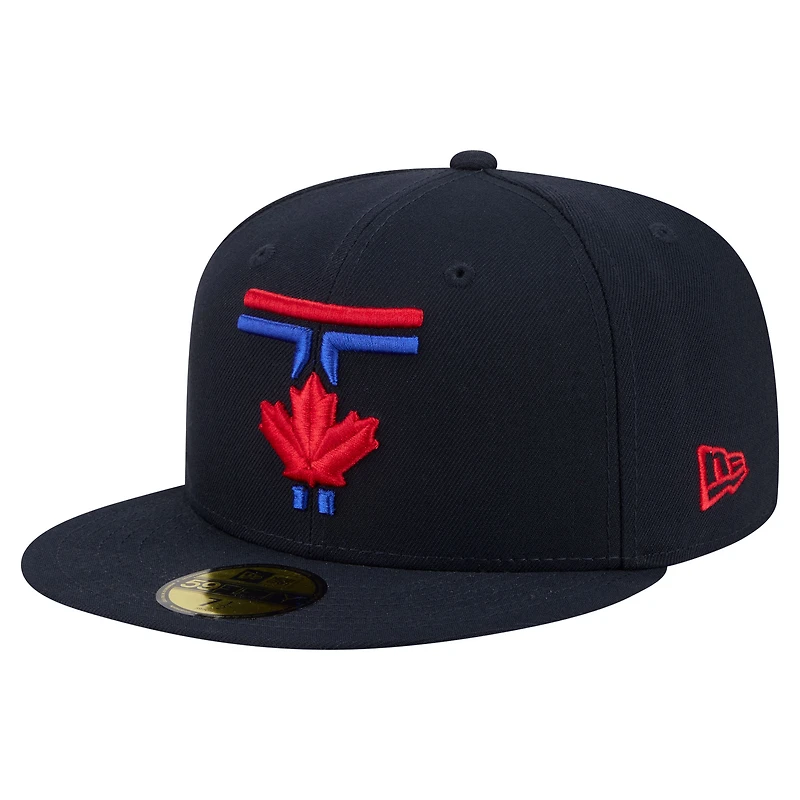 Men's New Era Navy Toronto Blue Jays 50th Season Patch City Connect 59FIFTY Fitted Hat