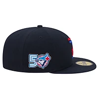 Men's New Era Navy Toronto Blue Jays 50th Season Patch City Connect 59FIFTY Fitted Hat
