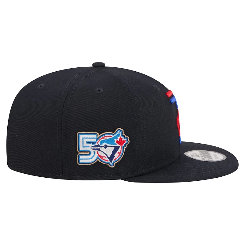 Men's New Era Navy Toronto Blue Jays 50th Season Patch City Connect 9FIFTY Snapback Hat