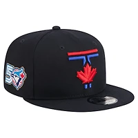 Casquette snapback New Era City Connect 9FIFTY pour homme, bleu marine, écusson des Blue Jays de Toronto, 50e saison