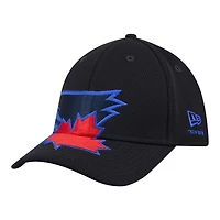 Men's New Era Navy Toronto Blue Jays Oversized Logo M-Crown 39THIRTY Flex Hat