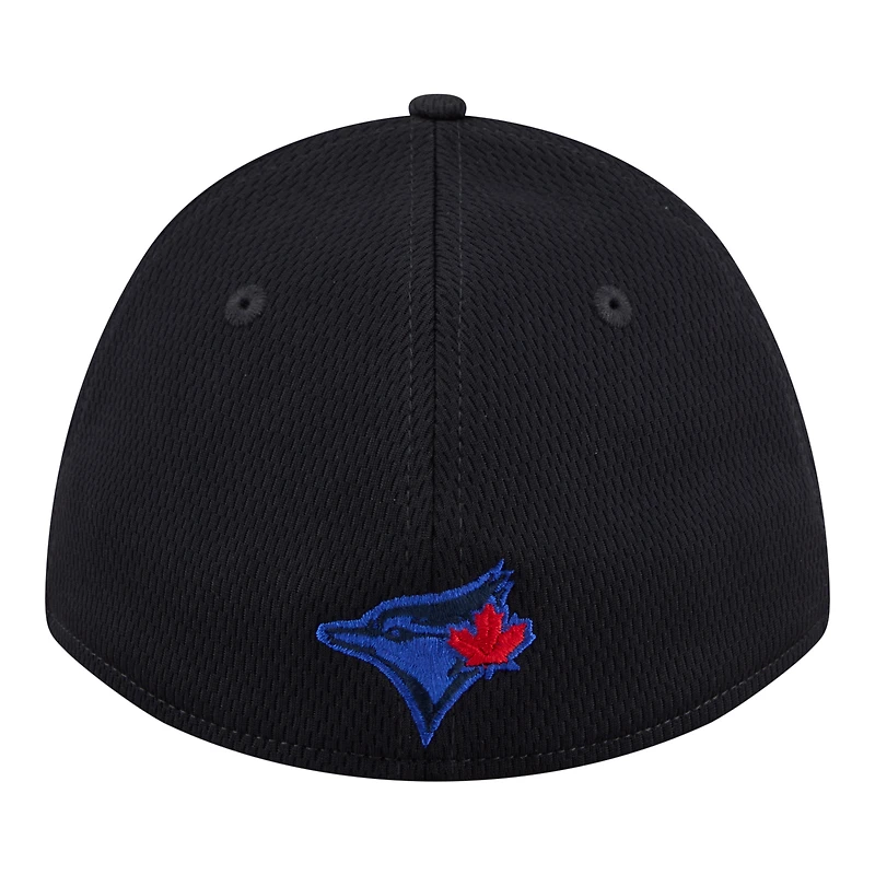 Casquette New Era Flex 39THIRTY pour homme, bleu marine, logo surdimensionné des Blue Jays de Toronto, couronne M