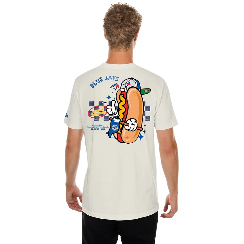 Men's New Era Oatmeal Toronto Blue Jays Hot Dog T-Shirt