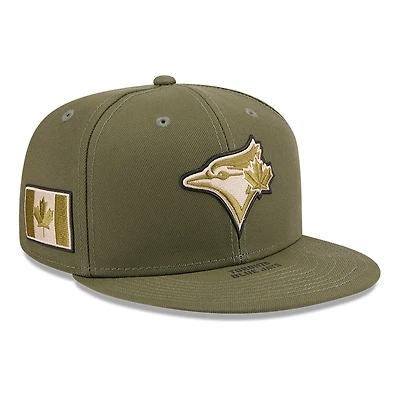 Casquette ajustée New Era Olive Toronto Blue Jays 2026 Journée des Forces armées 59FIFTY pour homme