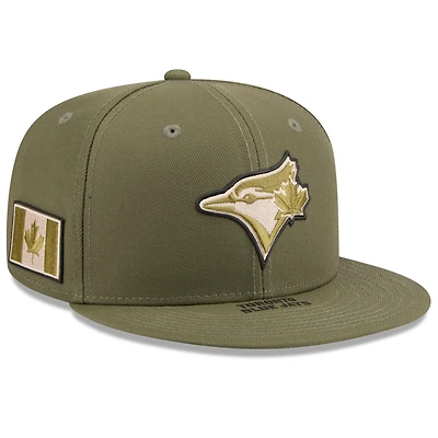 Men's New Era Olive Toronto Blue Jays 2026 Armed Forces Day 9FIFTY Snapback Hat