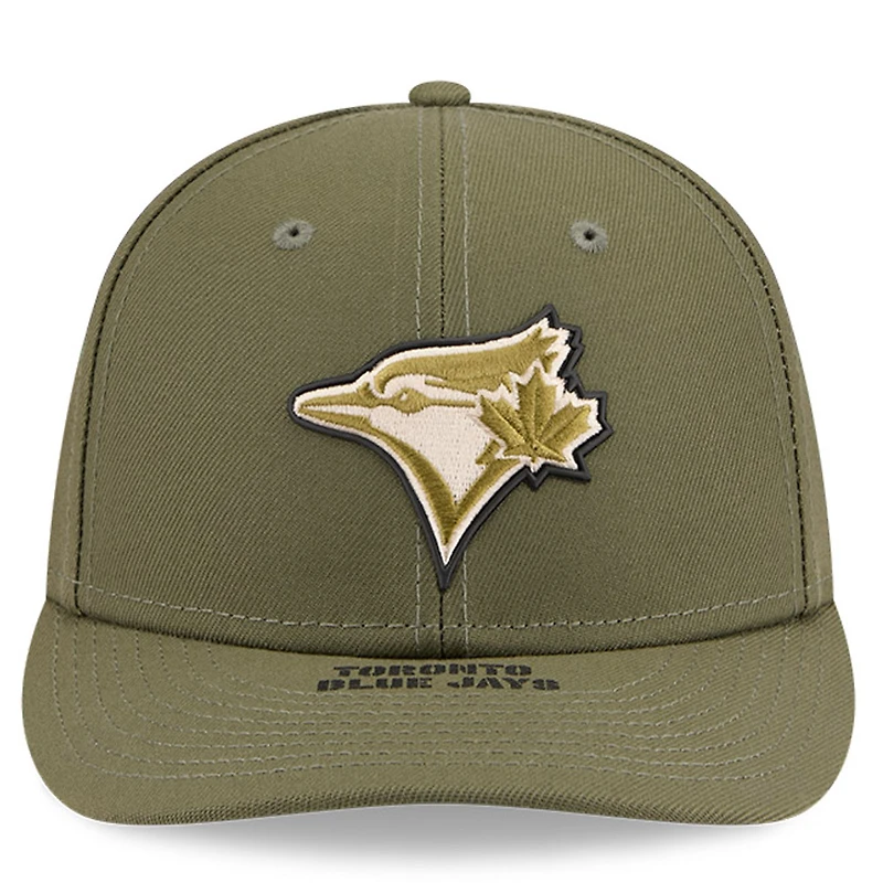 Casquette ajustée New Era 59FIFTY olive pour homme, édition limitée Toronto Blue Jays 2026, Journée des Forces armées.