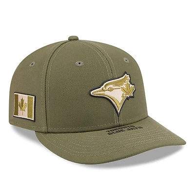 Casquette ajustée New Era 59FIFTY olive pour homme, édition limitée Toronto Blue Jays 2026, Journée des Forces armées.
