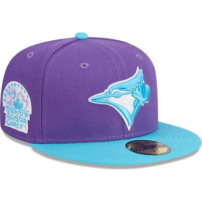 Casquette ajustée bicolore 59FIFTY des Blue Jays de Toronto 1991 MLB All-Star Game New Era pour homme, violet/bleu clair