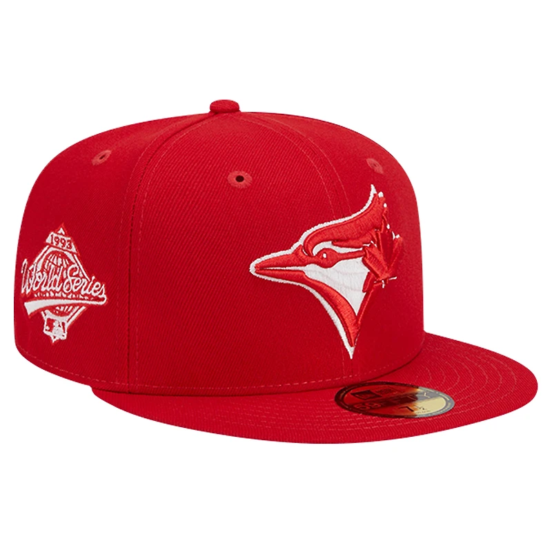 Casquette ajustée 59FIFTY rouge avec logo des Blue Jays de Toronto New Era pour hommes