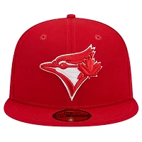 Casquette ajustée 59FIFTY rouge avec logo des Blue Jays de Toronto New Era pour hommes