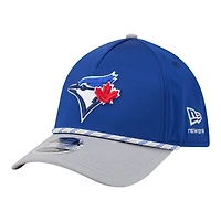 Casquette New Era Flex 39THIRTY pour homme, bleu royal/gris, Toronto Blue Jays, modèle Rope M-Crown A-Frame.