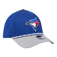Casquette New Era Flex 39THIRTY pour homme, bleu royal/gris, Toronto Blue Jays, modèle Rope M-Crown A-Frame