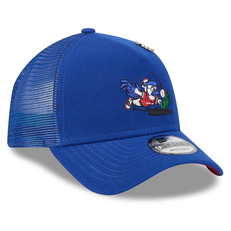 Casquette camionneur ajustable 9FORTY New Era Royal Toronto Blue Jays 2025 Big League Chew pour homme