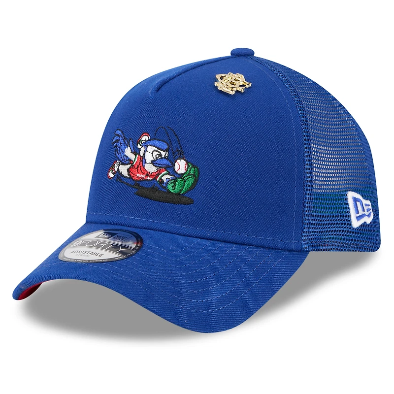 Casquette camionneur ajustable 9FORTY New Era Royal Toronto Blue Jays 2025 Big League Chew pour homme