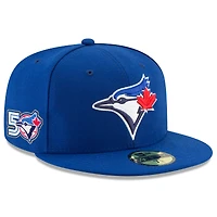 Casquette ajustée New Era Royal Toronto Blue Jays 50e anniversaire Authentic Collection 59FIFTY pour homme